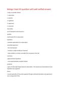 Biology I Exam &num;1 questions with well verified answers  5 steps of scientific method  1&period; observation  2&period; question  3&period; hypothesis  4&period; experiment  5&period; conclusion  observation  act of viewing the world around us  question  made based off of an observation