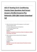 ASE A7 Heating & Air Conditioning  Practice Exam Questions And Correct  Answers &lpar;Verified Answers&rpar; Plus  Rationales 2026 Q&A Instant Download  Pdf 