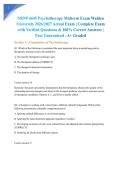 NRNP 6645 Psychotherapy Midterm Exam Walden University 2026&sol;2027 Actual Exam &vert; Complete Exam with Verified Questions & 100&percnt; Correct Answers &vert; Pass Guaranteed - A&plus; Graded