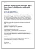 Retirement Income Certified Professional &lpar;RICP&rpar;  Exam &vert; Latest Verified Questions and Detailed  Answers
