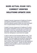 NURS ACTUAL EXAM 100&percnt;  CORRECT VERIFIED  SOLUTIONS UPDATE 2026
