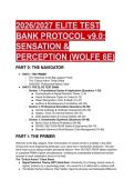 2026&sol;2027 Sensation and Perception 6th Edition Test Bank by Wolfe &vert; Complete 88 Q&A with Detailed Rationales & Mentor Analysis &vert;