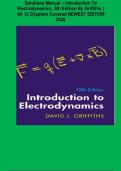 Solutions Manual &ndash; Introduction to Electrodynamics&comma; 5th Edition by Griffiths &vert; All 12 Chapters Covered
