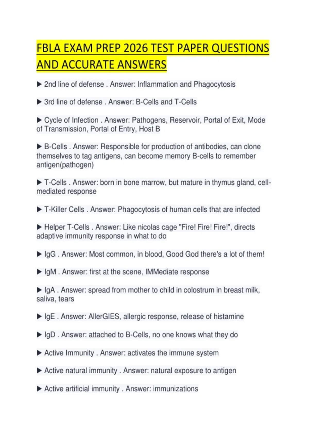 Computer Applications Fbla Practice Test FBLA EXAM PREP 2026 TEST PAPER QUESTIONS AND ACCURATE ANSWERS - FBLA ...