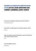 EXTRON AV ASSOCIATE CERTIFICATION EXAM&vert; ACTUAL EXAM QUESTIONS AND CORRECT ANSWERS&vert; LATEST UPDATE