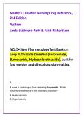 Loop & Thiazide Diuretics NCLEX Test Bank &lpar;100 MCQs&rpar; &vert; Furosemide&comma; Bumetanide&comma; Hydrochlorothiazide &vert; Nursing Pharmacology Exam Prep &vert; Mosby&rsquo;s Canadian Drug Reference-Based