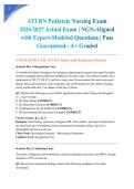 ATI RN Pediatric Nursing Exam 2026&sol;2027 Actual Exam &vert; NGN-Aligned with Expert-Modeled Questions &vert; Pass Guaranteed - A&plus; Graded