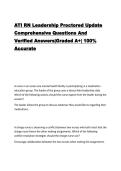 ATI RN Leadership Proctored Exam&vert; Updated Comprehensive Questions And Verified Answers