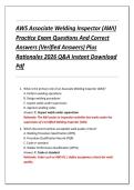 AWS Associate Welding Inspector &lpar;AWI&rpar;  Practice Exam Questions And Correct  Answers &lpar;Verified Answers&rpar; Plus  Rationales 2026 Q&A Instant Download  Pdf 