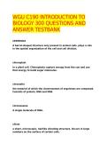 WGU C190 INTRODUCTION TO BIOLOGY 300 QUESTIONS AND ANSWER TESTBANK 