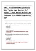 AWS Certified Welder Bridge Welding  D1&period;5 Practice Exam Questions And  Correct Answers &lpar;Verified Answers&rpar; Plus  Rationales 2026 Q&A Instant Download  Pdf