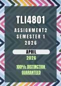 TLI4801 Assignment 2 Semester 1 2026 Memo &vert; Due Date April 2026