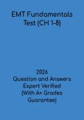 EMT Fundamentals Test &lpar;Chapters 1&ndash;8&rpar; Questions & Answers PDF &vert; EMT Certification Exam Prep