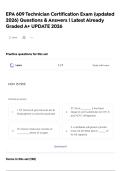 EPA 609 Technician Certification Exam &lpar;updated 2026&rpar; Questions & Answers &vert; Latest Already Graded A&plus; UPDATE 2026