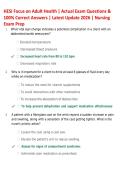 HESI Focus on Adult Health &vert; Actual Exam Questions &  100&percnt; Correct Answers &vert; Latest Update 2026 &vert; Nursing  Exam Prep