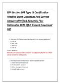 EPA Section 608 Type III Certification  Practice Exam Questions And Correct  Answers &lpar;Verified Answers&rpar; Plus  Rationales 2026 Q&A Instant Download  Pdf 