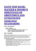 Complete Test Bank for Hacker & Moore&rsquo;s Essentials of Obstetrics and Gynecology &lpar;2026&sol;2027 Standards&rpar; &vert; 66 Q&A with Detailed Rationales