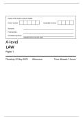 AQA MERGED QUESTION PAPER AND MARK SCHEME 2025 A-level LAW 7162&sol;1 Paper 1 