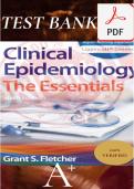 Test Bank for Clinical Epidemiology&colon; The Essentials&semi; 6th Edition &lpar;Grant S&period; Fletcher&rpar;&semi; 2025&sol;2026 Comprehensive Review&semi; 100&percnt; Verified Questions & Rationales PDF