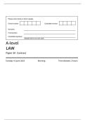 AQA MERGED QUESTION PAPER AND MARK SCHEME 2025 A-level LAW 7162&sol;3A Paper 3A  Contract