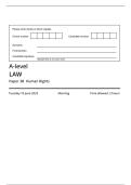 AQA MERGED QUESTION PAPER AND MARK SCHEME 2025 A-level LAW 7162&sol;3B Paper 3B  Human Rights