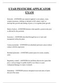 UTAH PESTICIDE APPLICATOR  EXAM QUESTIONS AND ANSWERS 2026