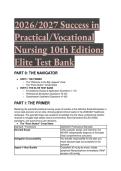 2026&sol;2027 Elite Test Bank&colon; Success in Practical&sol;Vocational Nursing 10th Edition &lpar;UT Austin Standard & NGN Integrated&rpar;