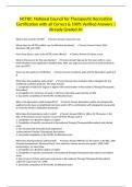 NCTRC&colon; National Council for Therapeutic Recreation Certification with all Correct & 100&percnt; Verified Answers &vert;Already Graded A&plus;
