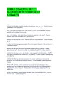 CSMLS PRACTICE TEST 1 QUESTIONS WITH CORRECT ANSWERS