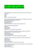 CSMLS PRACTISE &num;3 EXAM QUESTIONS AND ANSWERS