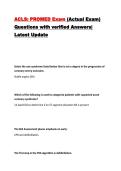 ACLS&colon; PROMED Exam &lpar;Actual Exam&rpar; Questions with verified Answers&vert; Latest Update