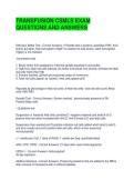 TRANSFUSION CSMLS EXAM QUESTIONS AND ANSWERS