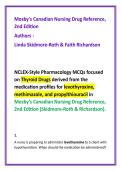 Thyroid Drugs Pharmacology Test Bank &lpar;100 NCLEX-Style Questions&rpar; &vert; Levothyroxine&comma; Methimazole&comma; Propylthiouracil &vert; Mosby&rsquo;s Canadian Nursing Drug Reference 2nd Ed &vert; Nursing Pharmacology Exam Prep