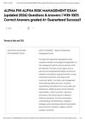 ALPHA PHI ALPHA RISK MANAGEMENT EXAM &lpar;updated 2026&rpar; Questions & Answers &vert; With 100&percnt; Correct Answers graded A&plus; Guaranteed Success&excl;&excl;