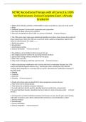 NCTRC Recreational Therapy with all Correct & 100&percnt; Verified Answers &vert;Actual Complete Exam &vert;Already Graded A&plus;