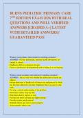 BURNS PEDIATRIC PRIMARY CARE 7TH EDITION EXAM 2026 WITH REAL QUESTIONS AND WELL VERIFIED ANSWERS&lbrack;GRADED A&plus;&rsqb;LATEST  WITH DETAILED ANSWERS&sol;&sol; GUARANTEED PASS