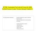 NCTRC Assessment Tool with all Correct & 100&percnt; Verified Answers &vert;Latest Version &vert;Already Graded A&plus; 