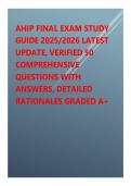 AHIP FINAL EXAM STUDY GUIDE 2025&sol;2026 LATEST UPDATE&comma; VERIFIED 50 COMPREHENSIVE QUESTIONS WITH ANSWERS&comma; DETAILED RATIONALES GRADED A&plus;&emsp;