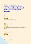 CCMA - NHA 2025 Test Review &vert; Latest Updated Exam Questions & Verified Answers &vert;2026 &vert; 2027 &lpar;Rated A&plus;&rpar;