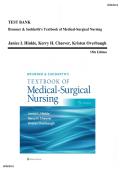 Test Bank with Verified Answers &ndash; Brunner & Suddarth's Textbook of Medical-Surgical Nursing &lpar;15th Edition&rpar; Hinkle&comma; Cheever & Overbaugh &vert; All Chapters Covered &vert; Rated A&plus; &vert; Latest Edition