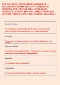 WGU D351 FUNCTIONS OF HUMAN RESOURCE  MANAGEMENT TERMS OBJECTIVE ASSESSMENT  VERSION 1 AND 2 NEWEST 2026 ACTUAL EXAM  COMPLETE 319 QUESTIONS AND CORRECT DETAILED  ANSWERS &lpar;VERIFIED ANSWERS&rpar; &vert;ALREADY GRADED A&plus;  