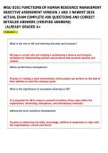 WGU D351 FUNCTIONS OF HUMAN RESOURCE MANAGEMENT 2026 