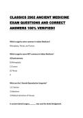 CLASSICS 2902 ANCIENT MEDICINE EXAM QUESTIONS AND CORRECT ANSWERS 100&percnt; VERIFIED&excl;&excl;