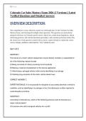 Colorado Car Sales Mastery Exam 2026 &lpar;2 Versions&rpar; &vert; Latest  Verified Questions and Detailed Answers 