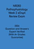 NR283 Pathophysiology Week 2 eDapt Review PDF &vert; Nursing Study Guide & Exam Prep