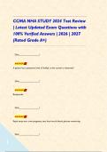 CCMA NHA STUDY 2024 Test Review &vert; Latest Updated Exam Questions with 100&percnt; Verified Answers &vert; 2026 &vert; 2027 &lpar;Rated Grade A&plus;&rpar;     