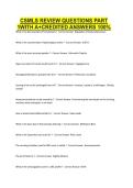 CSMLS REVIEW QUESTIONS PART 1WITH A&plus;CREDITED ANSWERS 100&percnt;