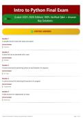 Intro to Python Final Exam 70&plus; &lpar;Latest 2025-2026 Edition&rpar; 100&percnt; Verified Q&A &plus; Answer Key Solutions
