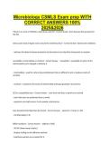 Microbiology CSMLS Exam prep WITH CORRECT ANSWERS 100&percnt; 2025&202