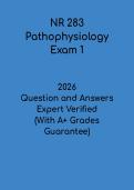 NR 283 Pathophysiology Exam 1 Questions & Answers PDF &vert; Nursing Study Guide & Test Prep